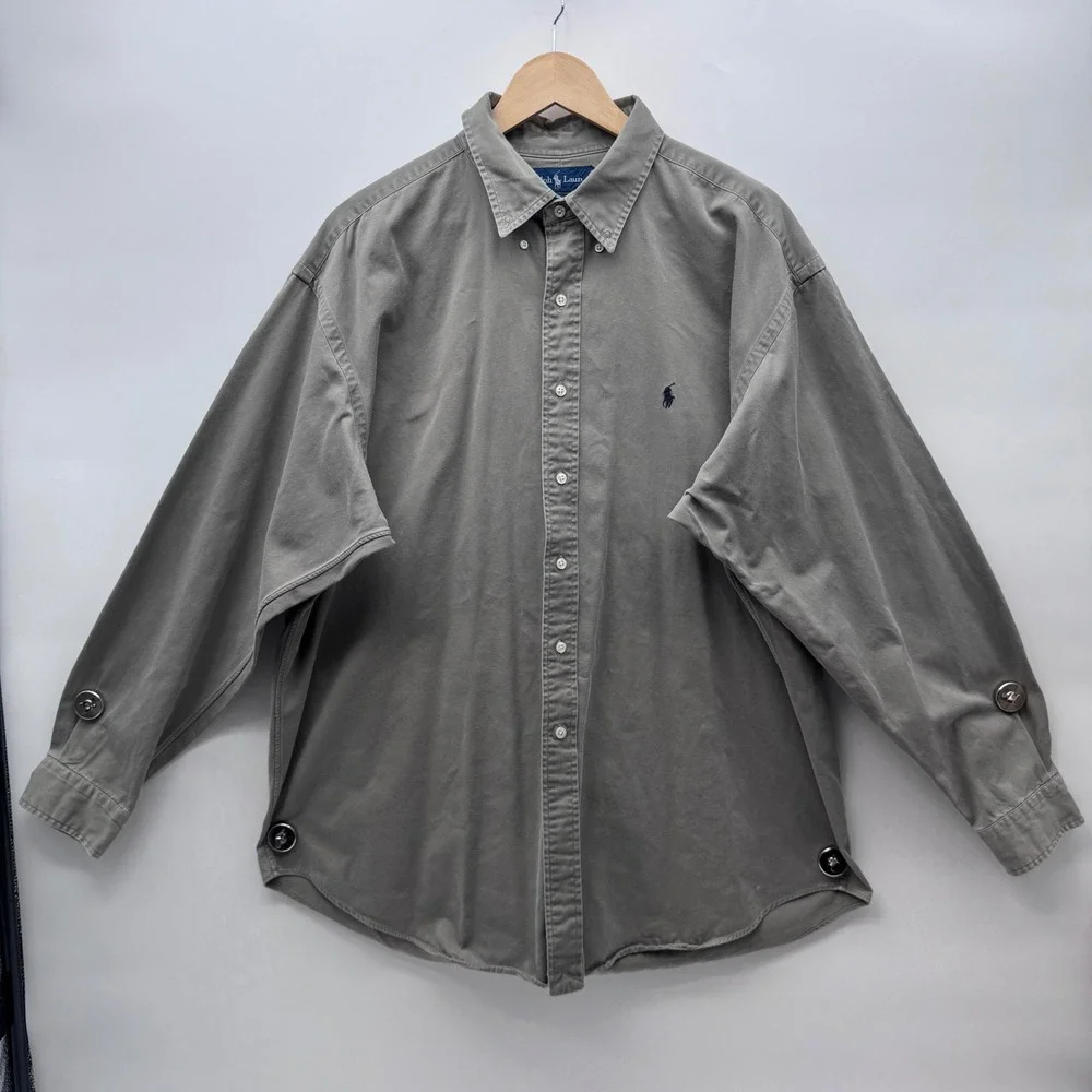 Polo Ralph Lauren Button Down XL Green Blake Cotton Twill Long Sleeve Shirt